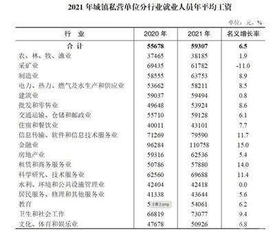 2021年重慶城鎮單位就業人員年平均工資出爐 非私營單位人均突破10萬元，技術服務業引領增長